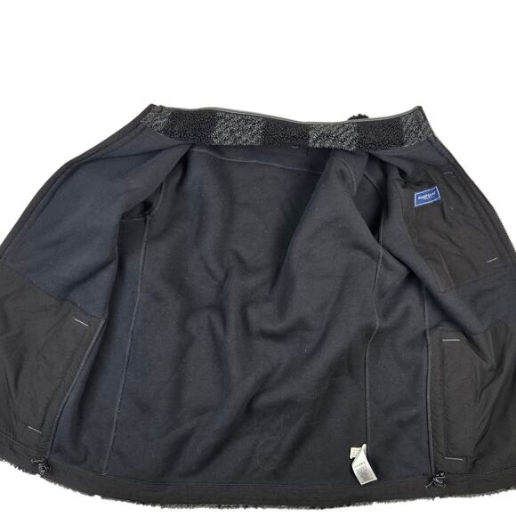 Mens Vineyard Vines On The Go Full Zip Sherpa Size Medium Black Gray Plaid - Picture 3 of 8